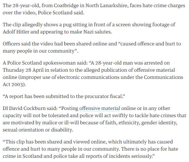 The Guardian May 9 pug hate crime